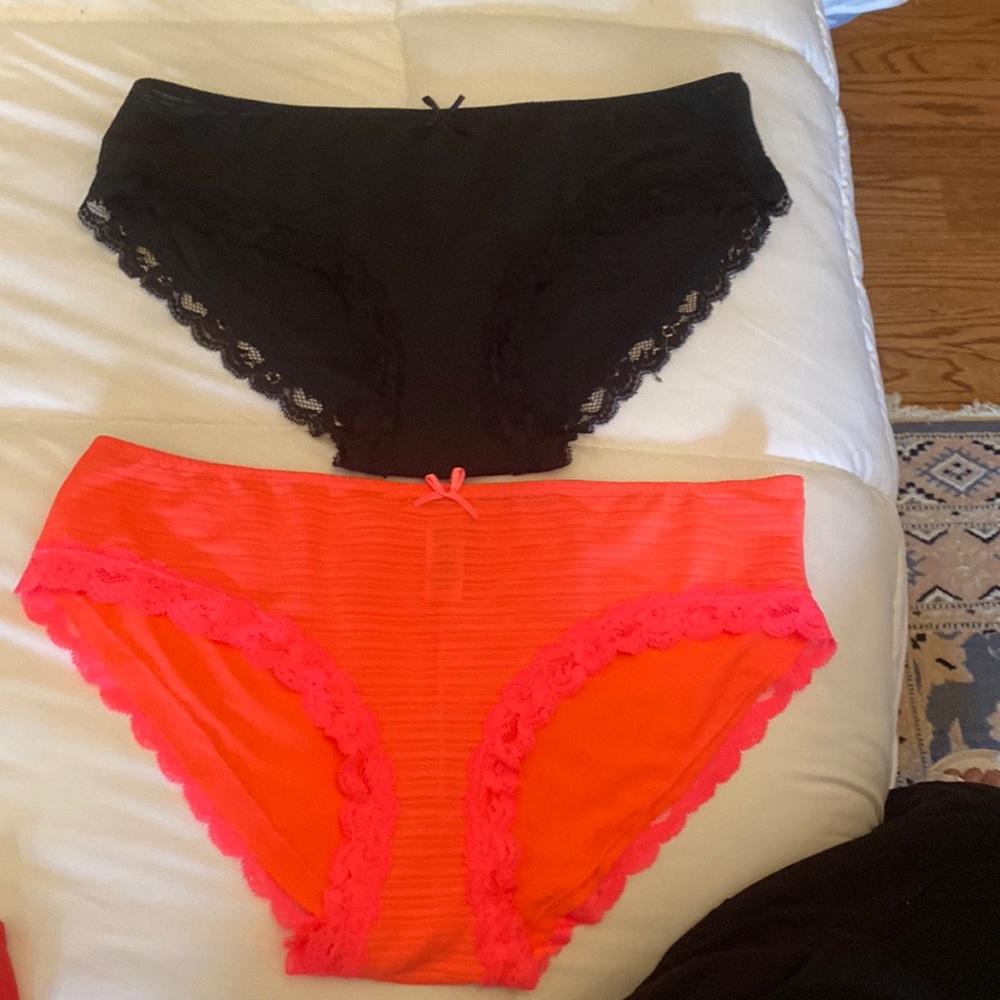 NWOT never worn bikini silky material with lace trim panties